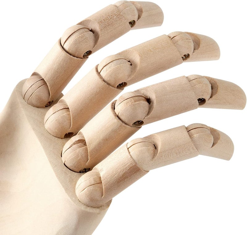 JOIKIT 2 Pack 12 Inches Wood Art Mannequin Hand, Left and Right Wooden Manikin Hand, Wooden Artist Hand Model with Flexible Moveable Fingers for Drawing, Sketching, Painting - Image 3